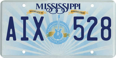 MS license plate AIX528