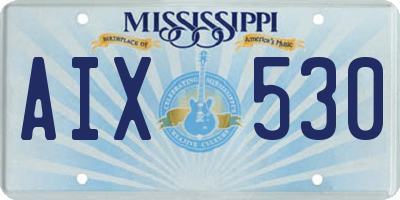 MS license plate AIX530
