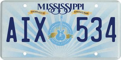 MS license plate AIX534