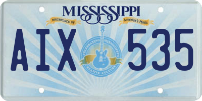 MS license plate AIX535