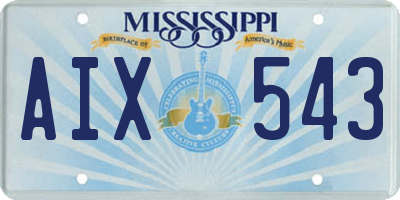 MS license plate AIX543