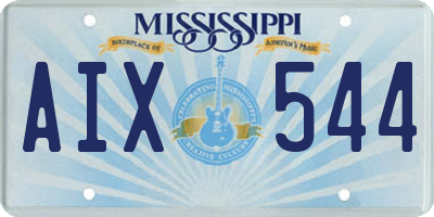 MS license plate AIX544