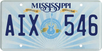 MS license plate AIX546