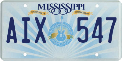 MS license plate AIX547