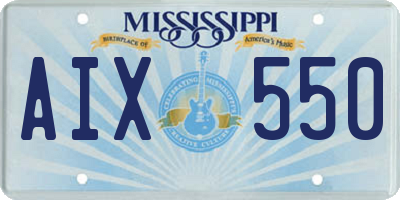 MS license plate AIX550