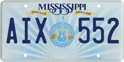 MS license plate AIX552