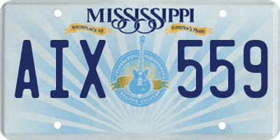 MS license plate AIX559