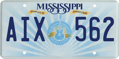 MS license plate AIX562