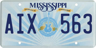 MS license plate AIX563