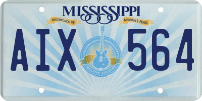 MS license plate AIX564