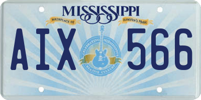 MS license plate AIX566