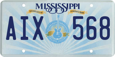MS license plate AIX568