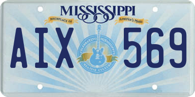 MS license plate AIX569