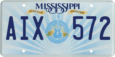 MS license plate AIX572