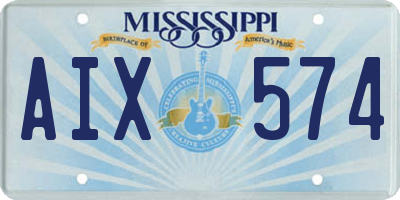 MS license plate AIX574
