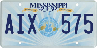 MS license plate AIX575