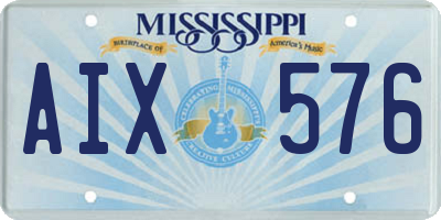 MS license plate AIX576