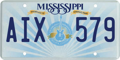 MS license plate AIX579