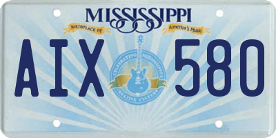 MS license plate AIX580