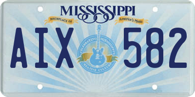MS license plate AIX582