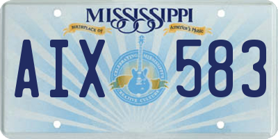 MS license plate AIX583