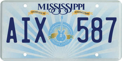 MS license plate AIX587