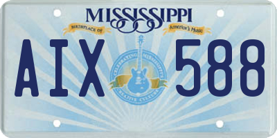 MS license plate AIX588