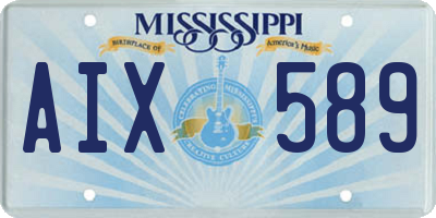 MS license plate AIX589