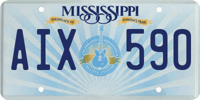 MS license plate AIX590