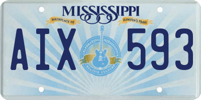 MS license plate AIX593
