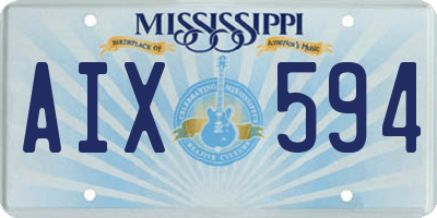 MS license plate AIX594