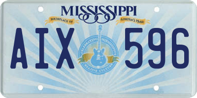 MS license plate AIX596