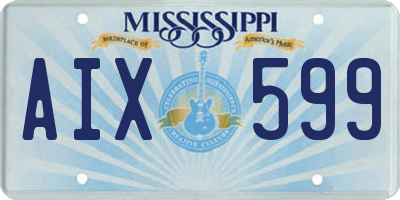 MS license plate AIX599