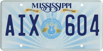 MS license plate AIX604