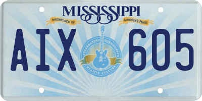 MS license plate AIX605