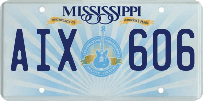 MS license plate AIX606