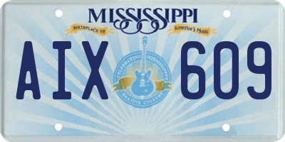 MS license plate AIX609