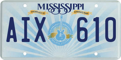 MS license plate AIX610