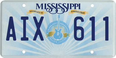 MS license plate AIX611