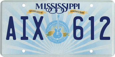 MS license plate AIX612