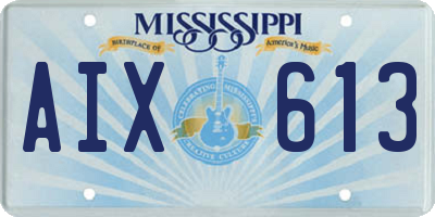 MS license plate AIX613