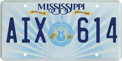 MS license plate AIX614
