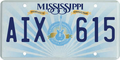MS license plate AIX615