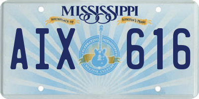 MS license plate AIX616
