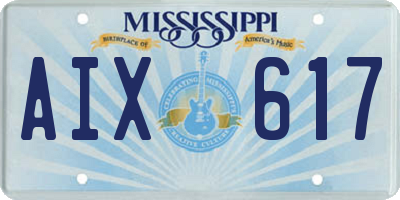 MS license plate AIX617