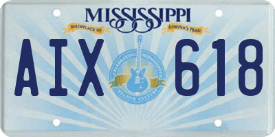 MS license plate AIX618