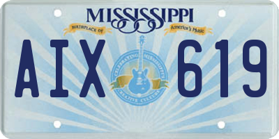 MS license plate AIX619