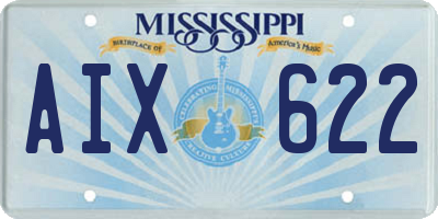 MS license plate AIX622