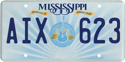 MS license plate AIX623