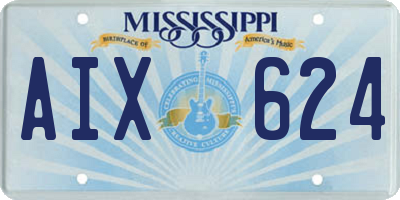 MS license plate AIX624